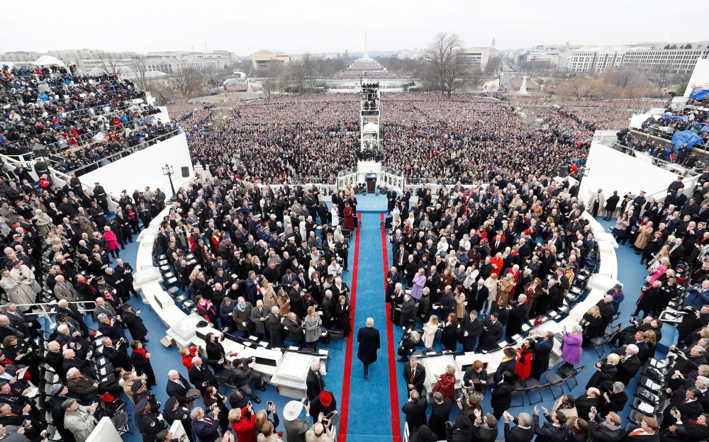 Image: Donald Trump arrives to be sworn in as the 45th President of the United States in Washington on Jan. 20, 2017.