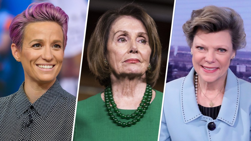 Image: Megan Rapinoe; Nancy Pelosi; and Cokie Roberts.