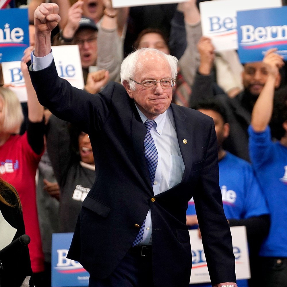 Image: Democratic U.S. presidential candidate Senator Bernie Sanders arrives at his New Hampshire primary night rally in Manchester, N.H., U.S.