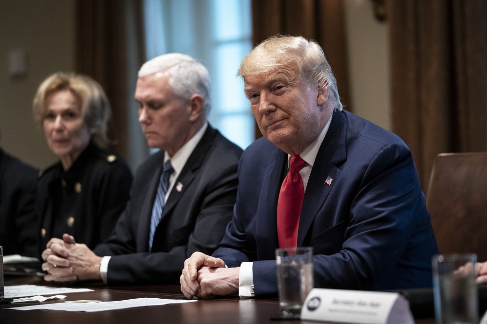 Image: President Donald Trump leads a meeting with the White House Coronavirus Task Force and pharmaceutical executives in Cabinet Room