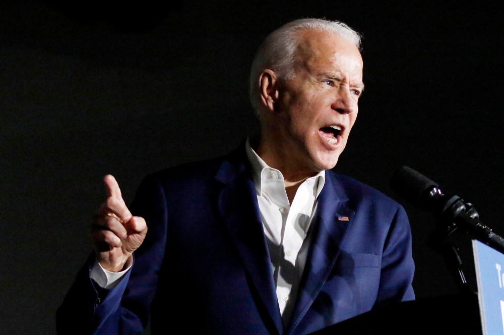 Image: Joe Biden speaks at Tougaloo College in Miss., on March 8, 2020.