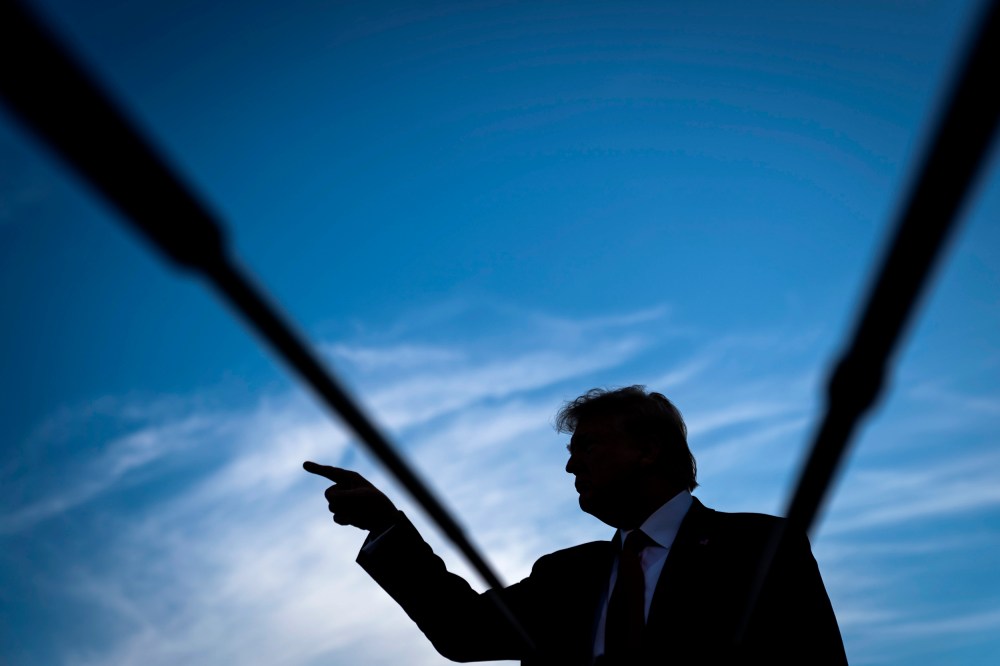 Image: President Donald Trump speaks to reporters on the South Lawn of the White House on Oct. 10, 2019.