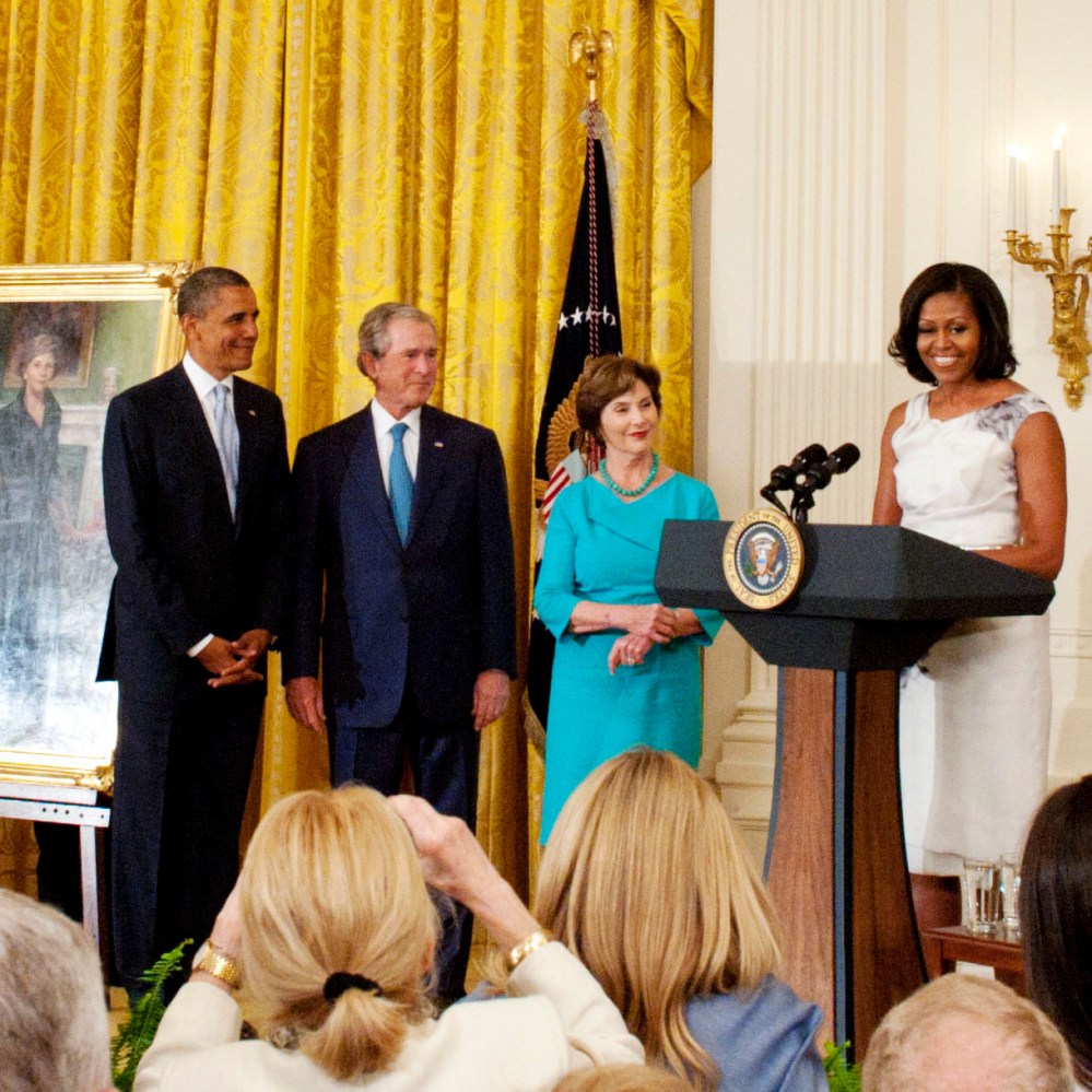 George W. Bush And Laura Bush White House Portrait Unveiling
