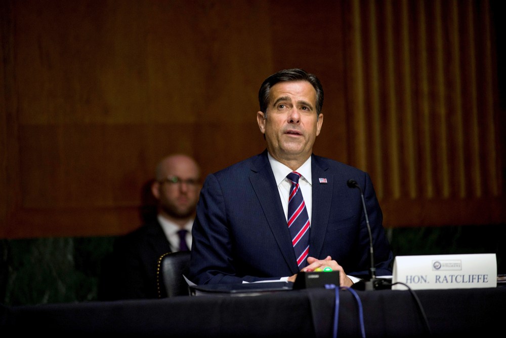 Image: FILE PHOTO: U.S. Rep. John Ratcliffe testifies before a Senate Intelligence Committee nomination hearing on Capitol Hill in Washington