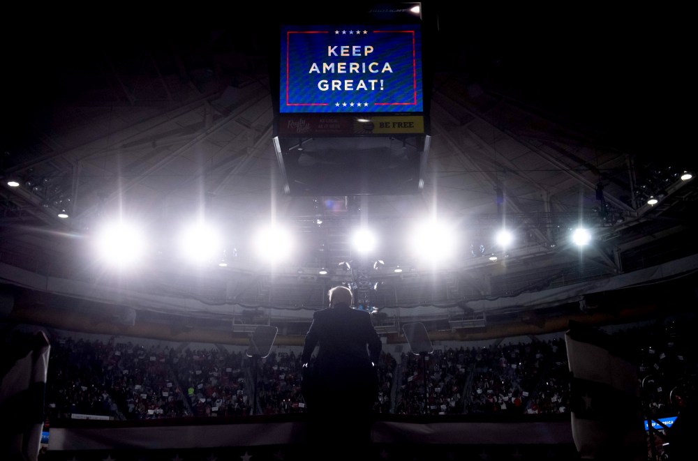 Image: President Donald Trump speaks at a rally in North Charleston, S.C., on Feb. 28, 2020.