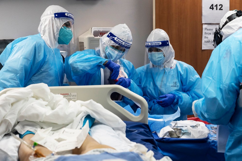 Image: COVID-19 Intensive Care Unit Within A Houston Hospital Cares For Patients As Cases Continue To Rise