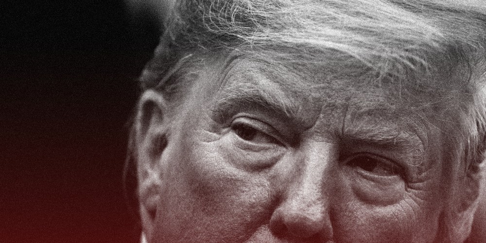 Image of Donald Trump looking to the left.