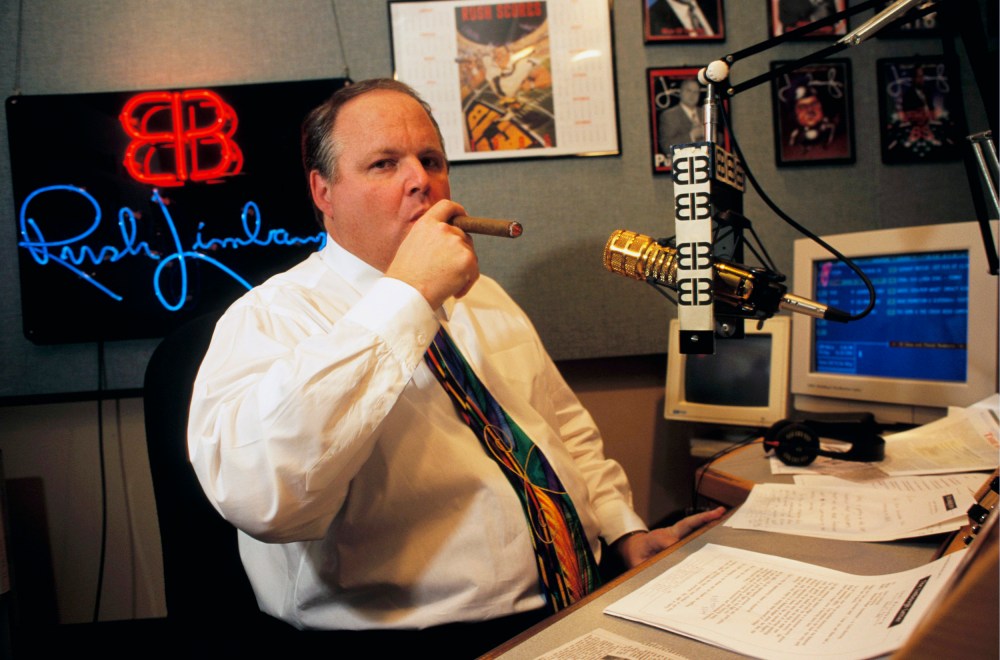 Image: Rush Limbaugh on air in 1995.