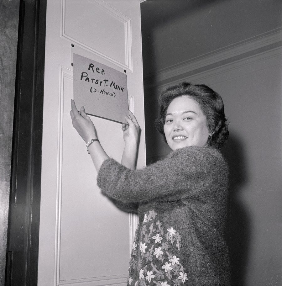 Patsy Takemoto Mink Hanging Sign on Door