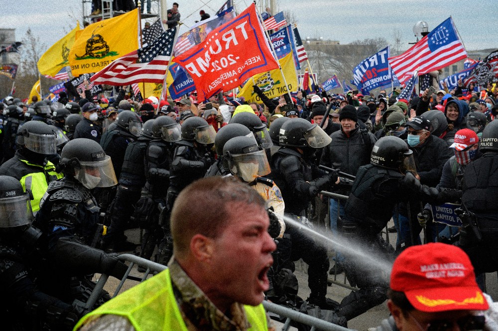Image: Rioters clash with police and other security personnel at the Capitol in Washington on Jan. 6, 2021.