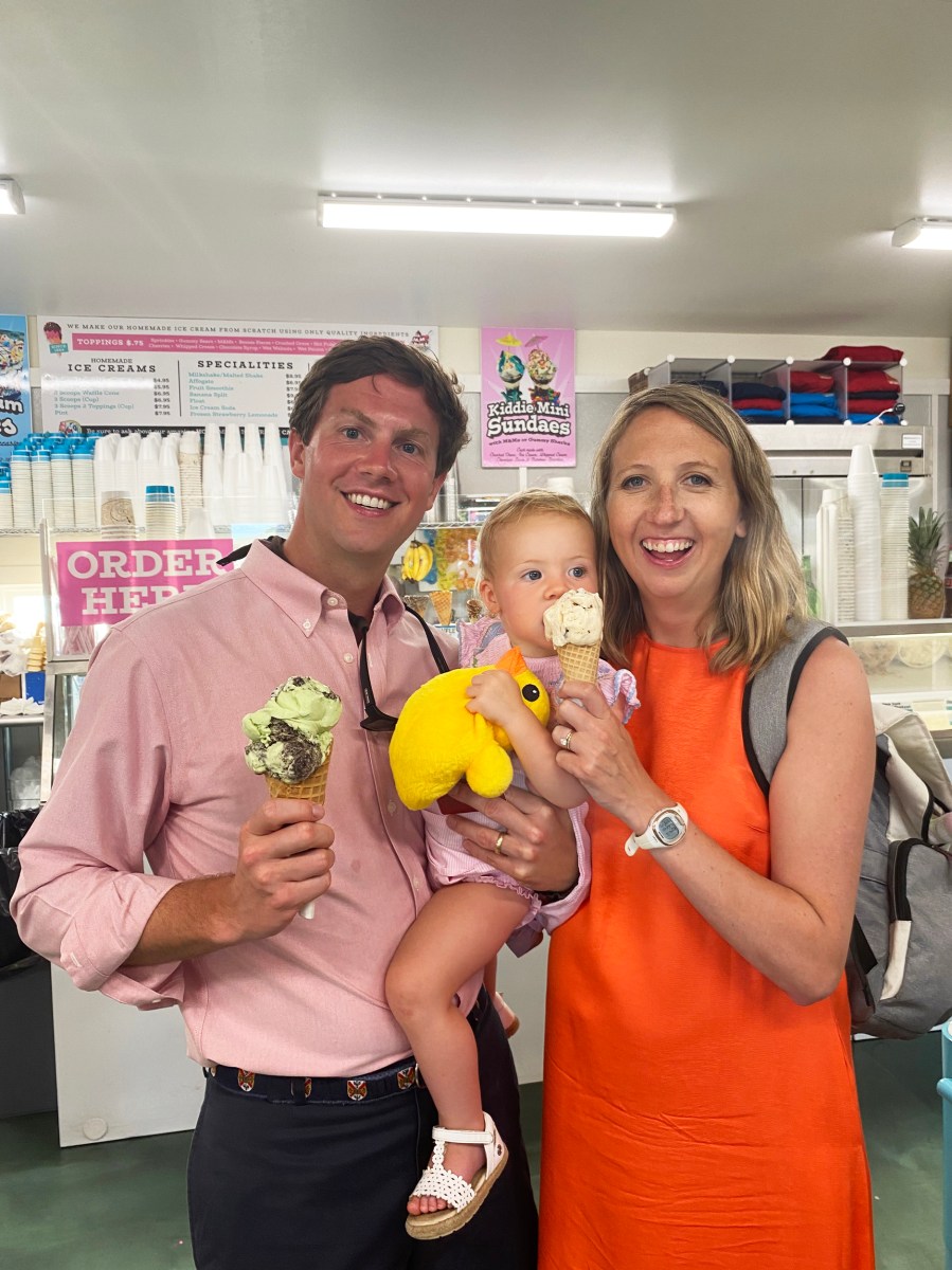 NBC News correspondent Julia Ainsley with daughter Mary Wells and husband Newman.