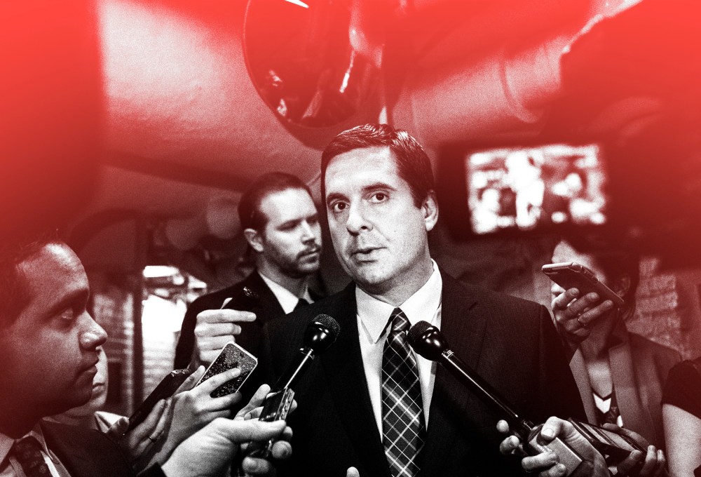 Image: Rep. Devin Nunes, R-Calif., refuses to speak to the media on Capitol Hill in 2017.
