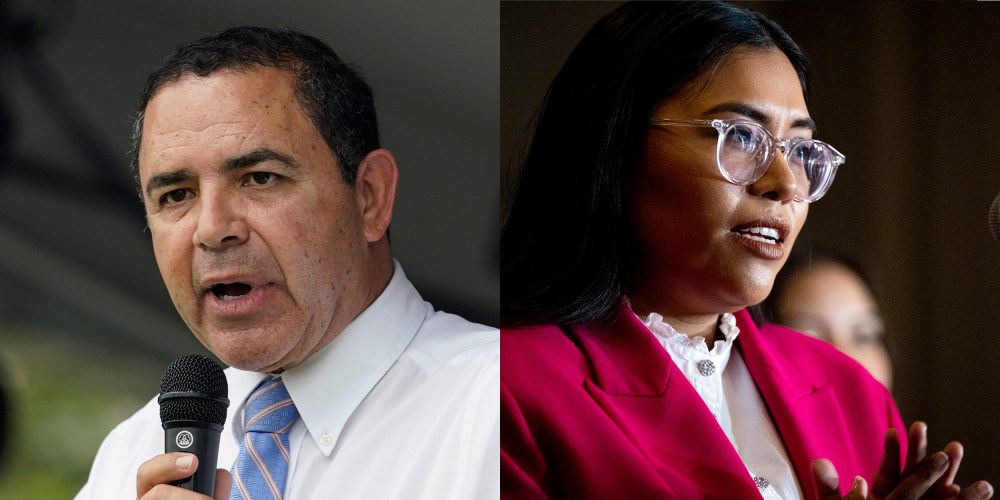 Photo diptych: Henry Cuellar and Jessica Cisneros