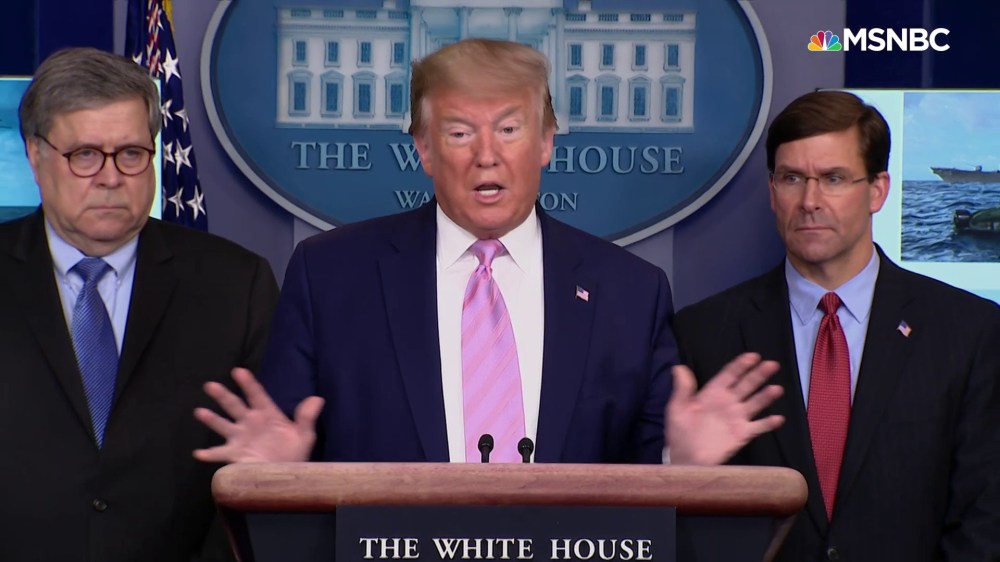 President Donald Trump speaks at coronavirus task force briefing, April 1, 2020