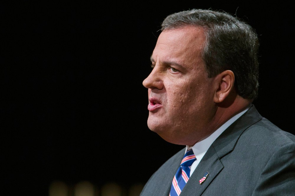 New Jersey Governor Chris Christie speaks after his swearing in ceremony inside of the Patriots Theater at the War Memorial in Trenton, New Jersey January 21, 2014.