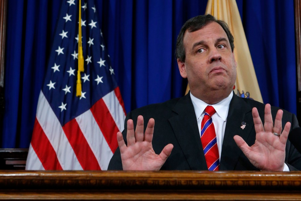 New Jersey Governor Chris Christie during a news conference in Trenton, New Jersey March 28, 2014.
