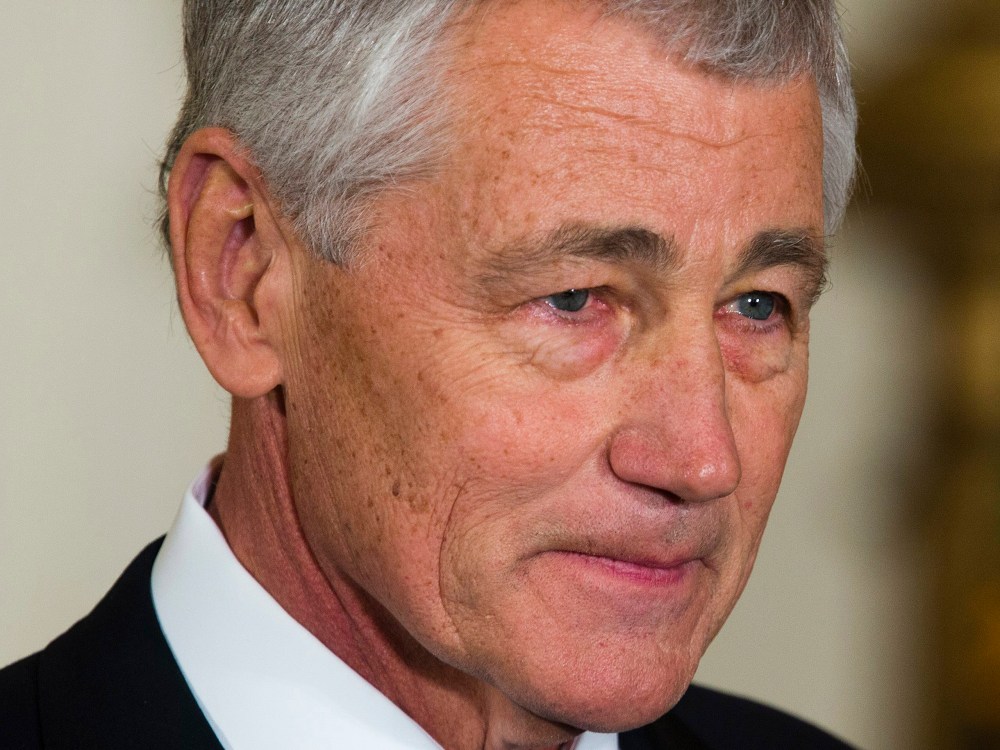 Chuck Hagel looks on as US President Barack Obama (not seen) nominates him to be the next Secretary of Defense in the East Room of the White House in Washington DC, USA, 07 January 2013. (Photo by Jim Lo Scalzo/EPA)