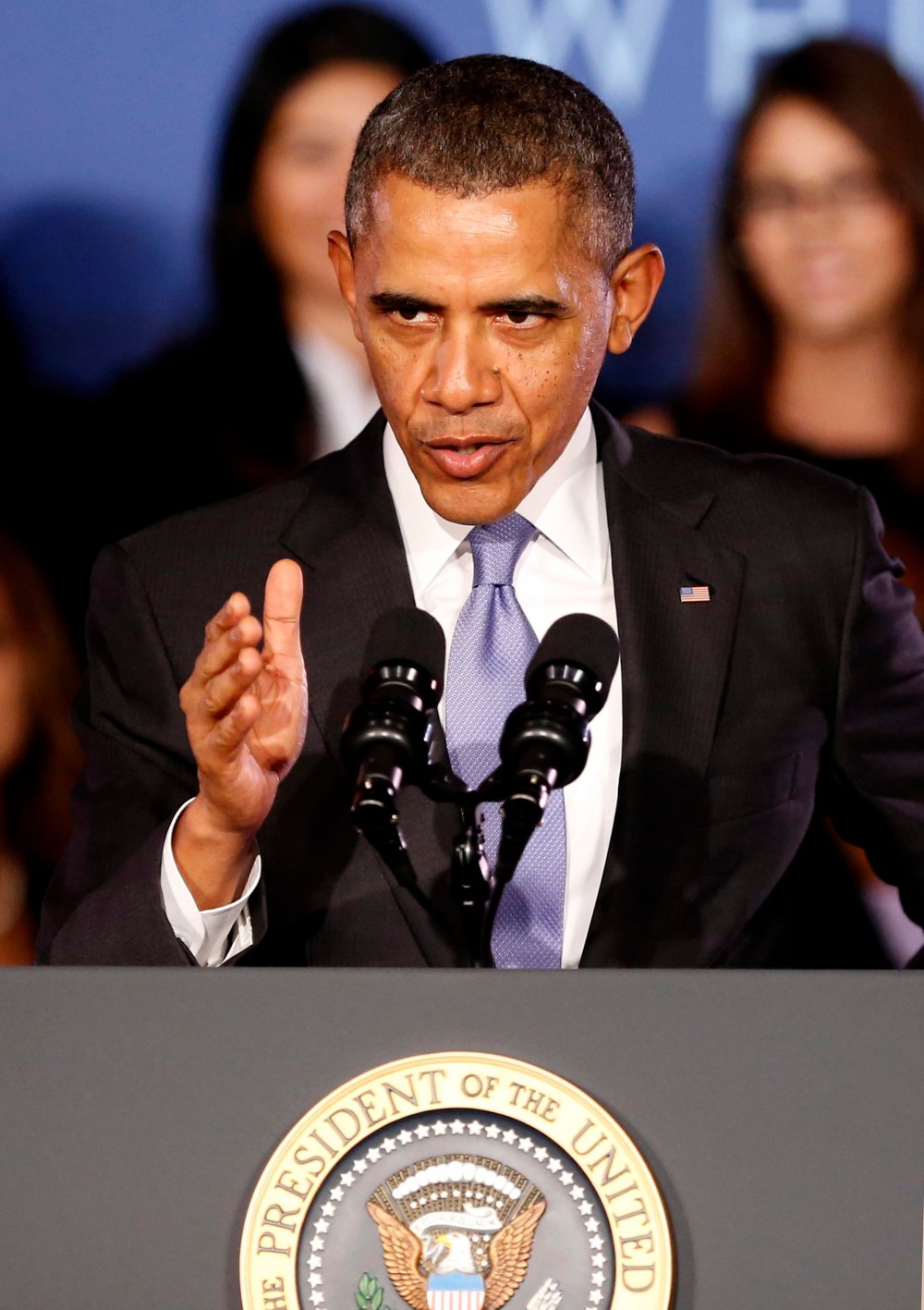 President Barack Obama delivers remarks during a stop at Valencia College in Orlando, Florida, March 20 2014.