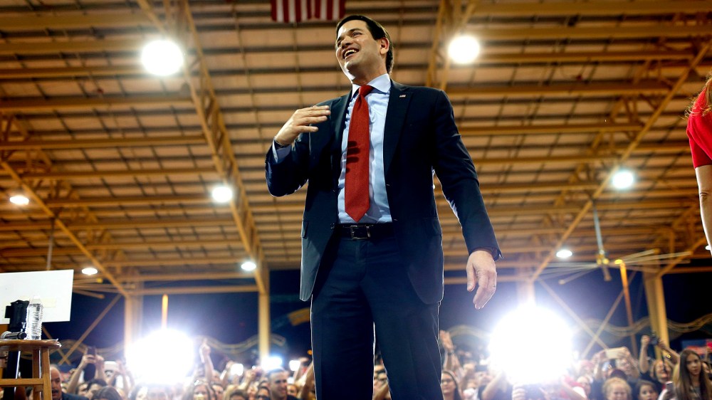 Republican presidential candidate Senator Marco Rubio participates in a Super Tuesday primary election night rally at Tropical Park in Miami, Fla., on March 1, 2016. (Photo by Brian Blanco/EPA)