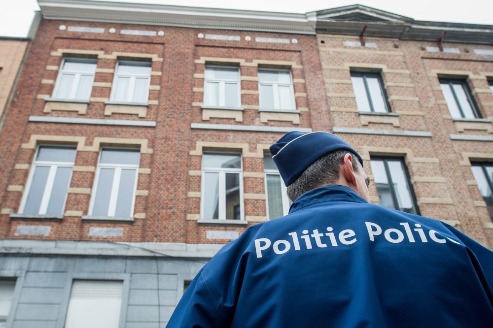 Belgium police are pictured in in the Molenbeek neighborhood of Brussels, Belgium, March 19, 2016. (Photo by Stephanie Lecocq/EPA)