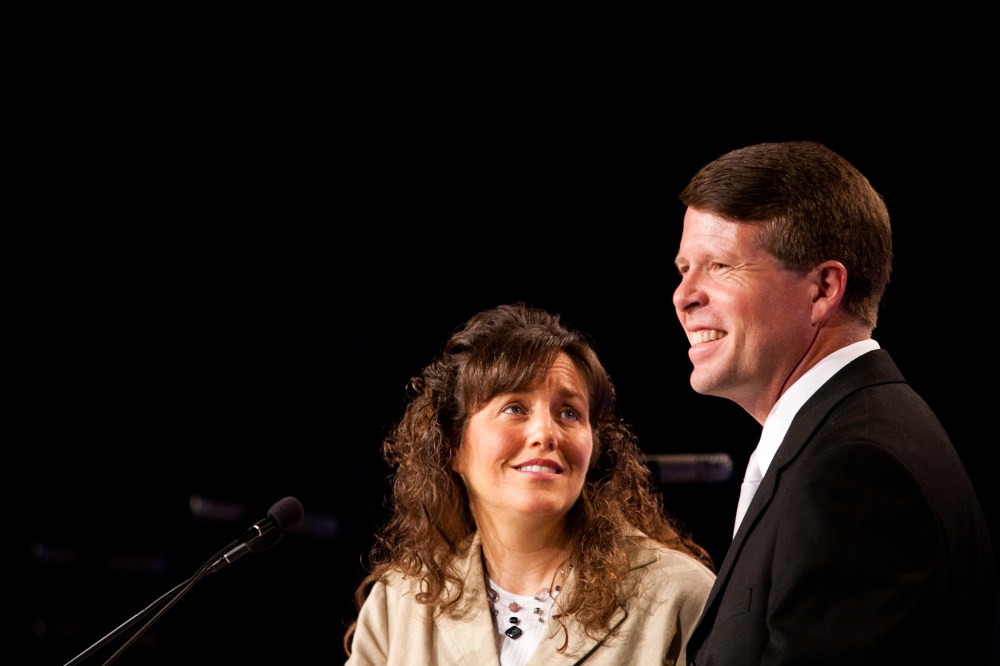 Michelle Duggar and Jim Bob Duggar of The Learning Channel TV show "19 Kids and Counting" speak at the Values Voter Summit on Sept. 17, 2010 in Washington, DC. (Brendan Hoffman/Getty)