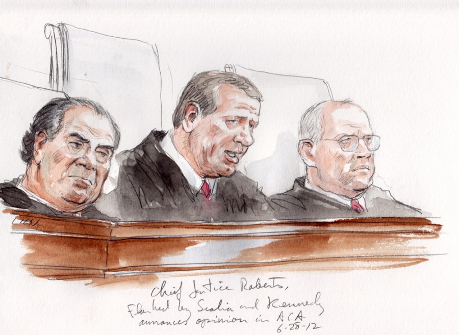Chief Justice Roberts announces the Supreme Court's opinion in health care law