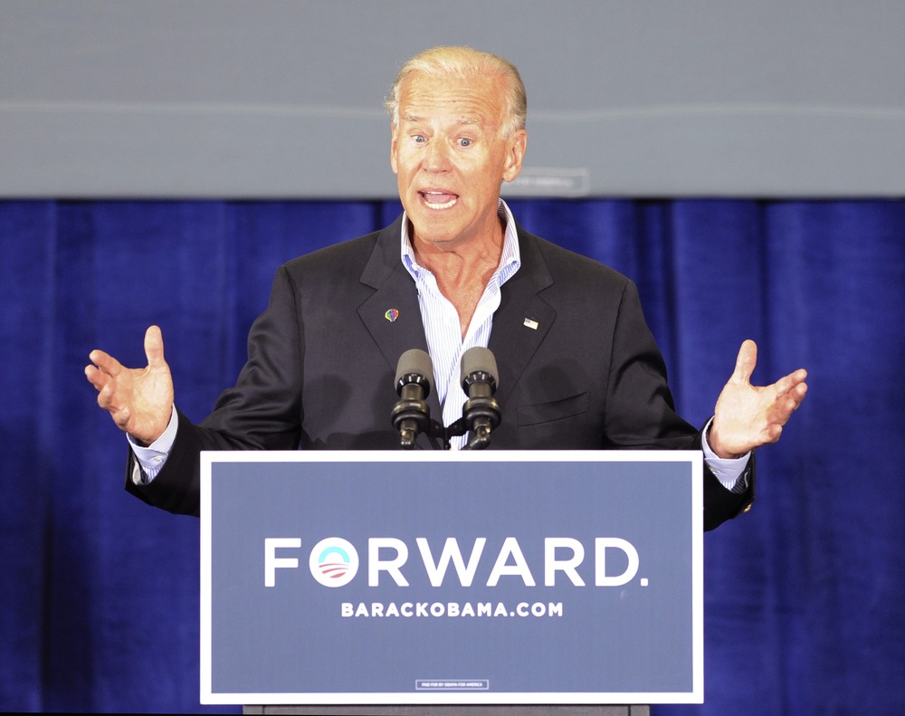 Vice President Joe Biden speaks during a campaign stop at the Spiller Elementary School in Wytheville, Va., Tuesday, Aug. 14,  2012. Biden was campaigning in Virginia and North Carolina.