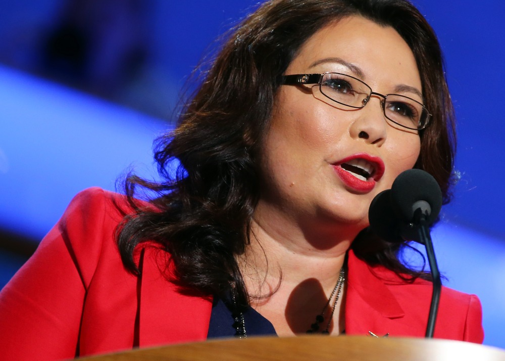 Tammy Duckworth speaks during day one of the Democratic National Convention, September 4, in Charlotte, N.C.