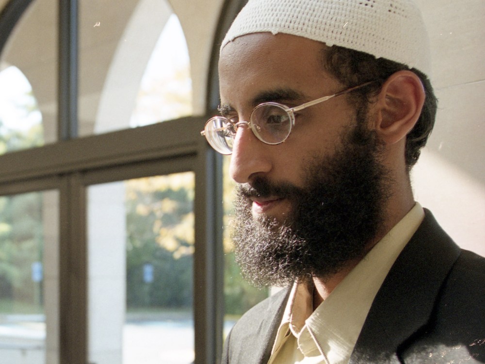 Anwar al-Awlaki is seen at Dar al Hijrah Mosque on October 4 2001 in Falls Church, VA. (Photo by Tracy Woodward/The Washington Post via Getty Images, File)