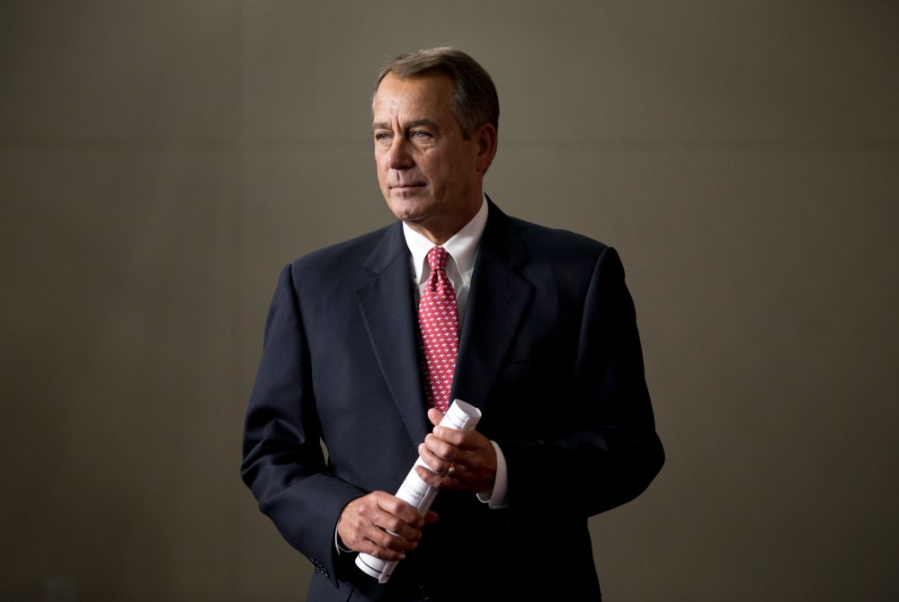 While President Obama is making his sequester case on the road, House Speaker John Boehner  went to the Wall Street Journal.  (Photo by J. Scott Applewhite/AP Photo/)