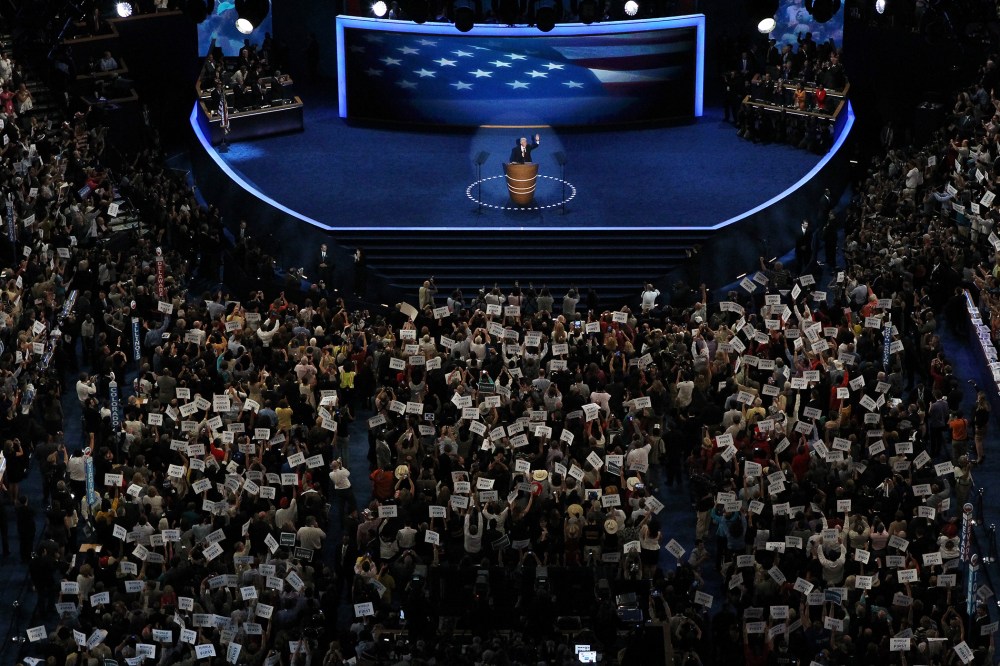 Former U.S. President Bill Clinton speaks on stage during day two of the Democratic National Convention at Time Warner Cable Arena on Sept. 5, 2012 in Charlotte, N.C.