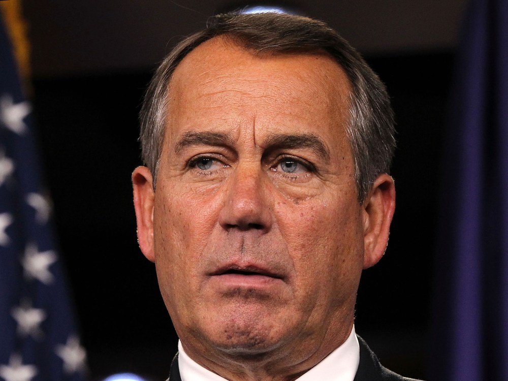 U.S. Speaker of the House Rep. John Boehner (R-OH) speaks during a news conference November 14, 2012 on Capitol Hill in Washington, DC. (Photo by Alex Wong/Getty Images)