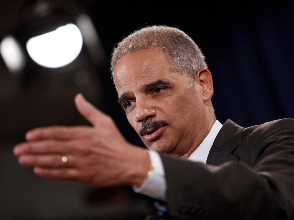 File Photo: U.S. Attorney General Eric Holder speaks during a news conference at the Justice Department, on December 19, 2012 in Washington, DC. (Photo by Drew Angerer/Getty Images, File)