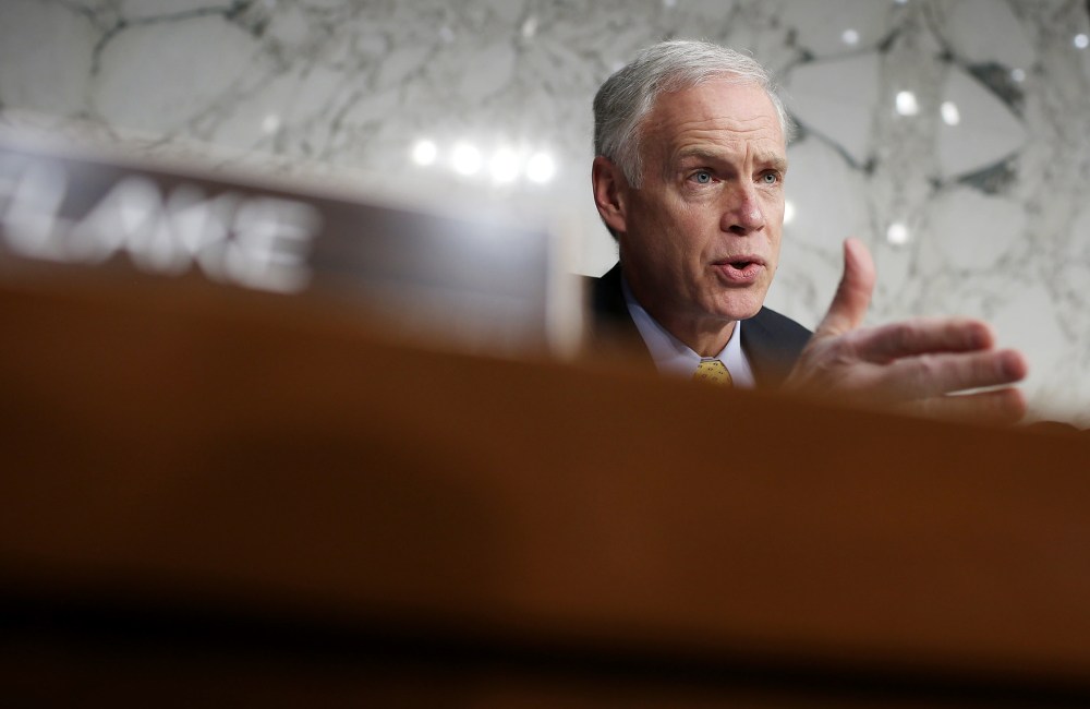 Sen. Ron Johnson speaks during a hearing in the Hart Senate Office Building on Capitol Hill on Jan 24, 2013 in Washington, DC.