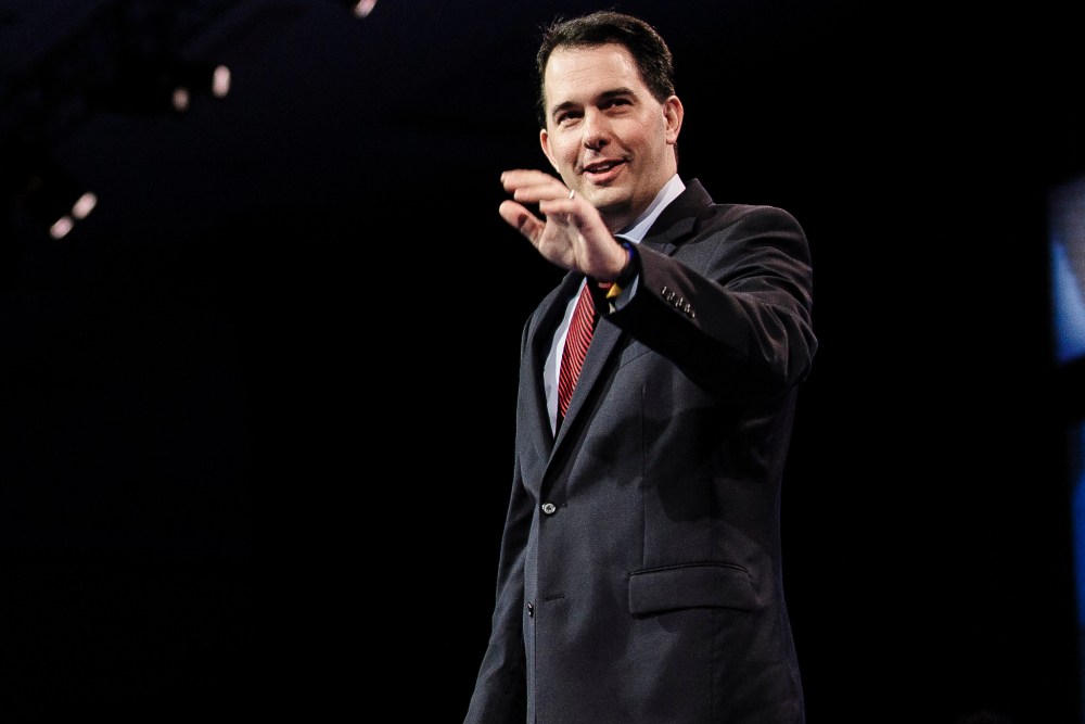 Wisconsin Gov. Scott Walker speaks at CPAC in Maryland, March 16, 2013.