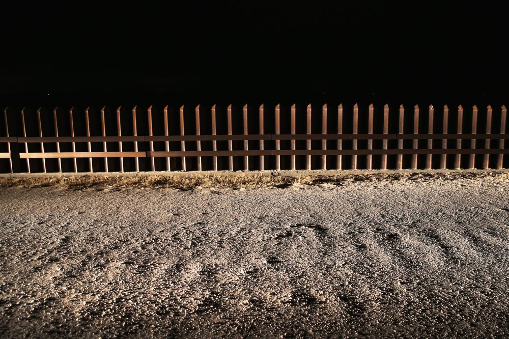 A section of the U.S.- Mexico border fence stands on April 10, 2013 in La Joya, Texas.