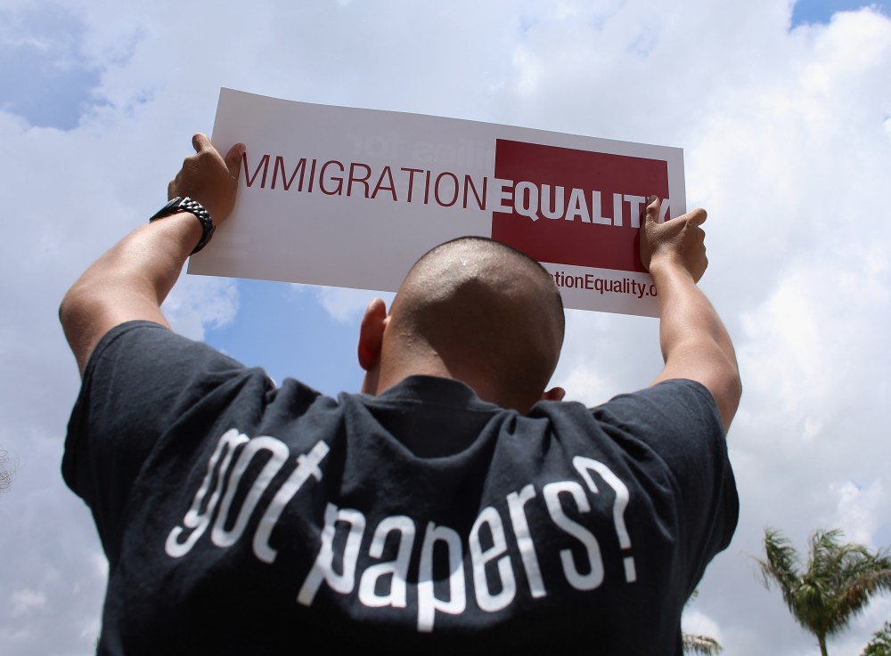 Protesters in front of Sen. Marco Rubio's (R-FL) office on May 22, 2013 in Doral, Florida. (Photo by Joe Raedle/Getty Images)
