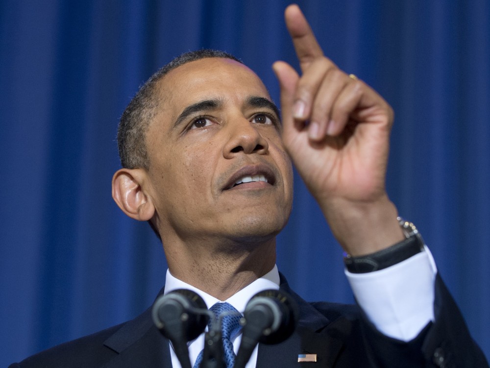 US President Barack Obama speaks at the National Defense University in Washington, DC, May 23, 2013. (Photo by Saul Loeb/AFP/Getty Images)