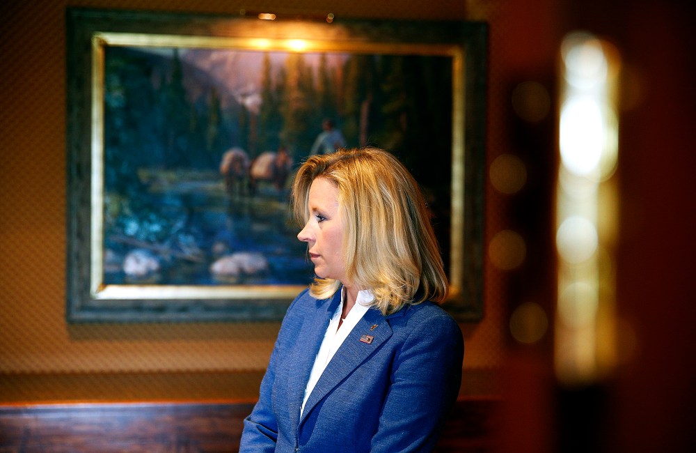 Wyoming Senate candidate Liz Cheney waits in the hallway for a news conference to begin at the Little America Hotel and Resort in Cheyenne, Wyoming on July 17, 2013. (Marc Piscotty/Getty Images)