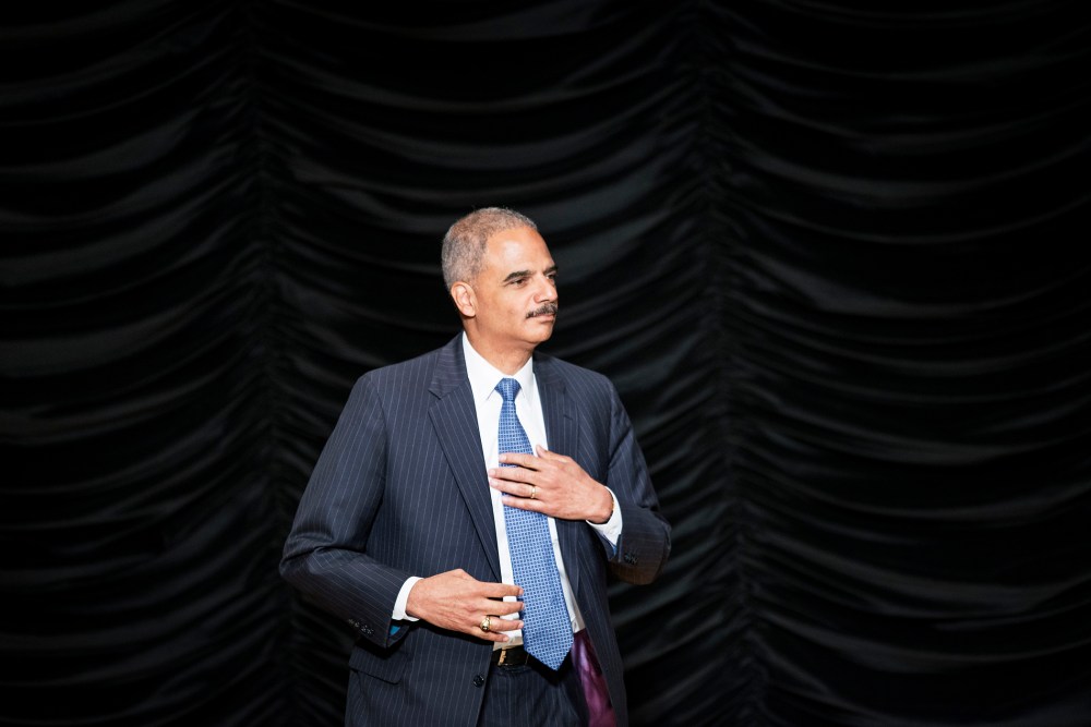 US Attorney General Eric Holder Jr. arives to speak at a ceremony at the Ronald Reagan Building September 6, 2013 in Washington, DC.