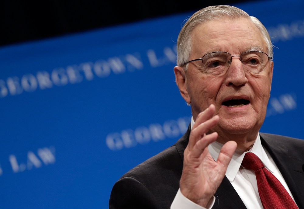 Former U.S. Vice President Walter Mondale speaks at a Georgetown University Law Center discussion on Sept. 24, 2013 in Washington, DC.