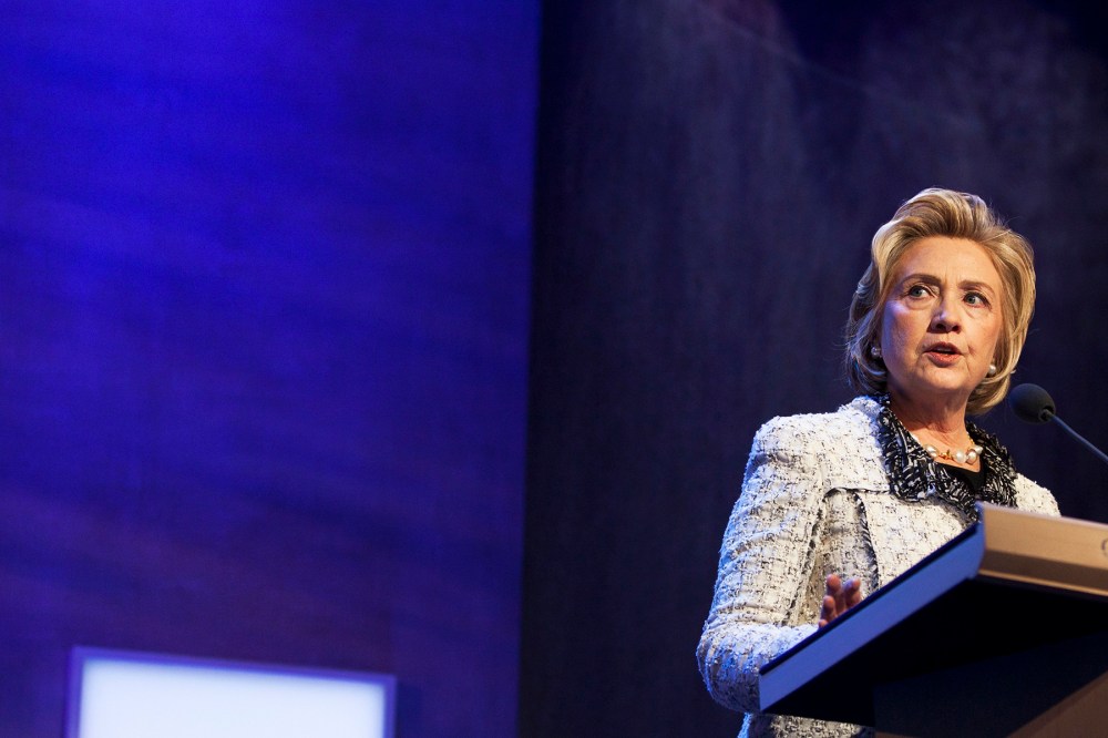 Former U.S. Secretary of State Hillary Clinton speaks during the annual Clinton Global Initiative (CGI) meeting on Sept. 25, 2013 in New York, N.Y. (Photo by Ramin Talaie/Getty)