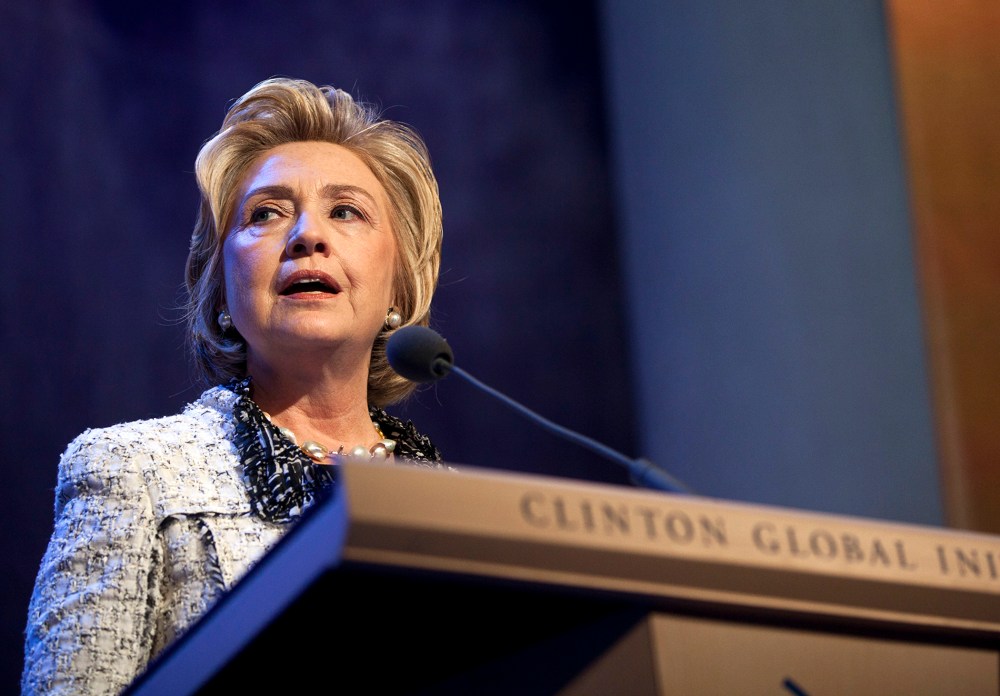 Former Secretary of State Hillary Clinton speaks during the annual Clinton Global Initiative, Sept. 25, 2013, in New York, N.Y.
