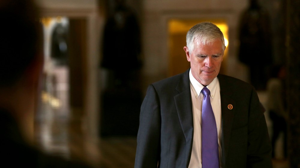 U.S. Rep. Mo Brooks on his way to the House Chamber for a procedural vote on the House floor September 28, 2013 on Capitol Hill in Washington, DC.