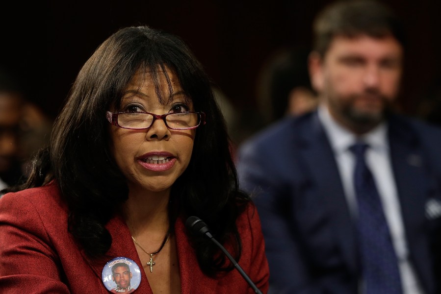Lucia McBath of Atlanta, Ga., mother of Jordan Davis, testifies during a Senate Judiciary Committee hearing on 