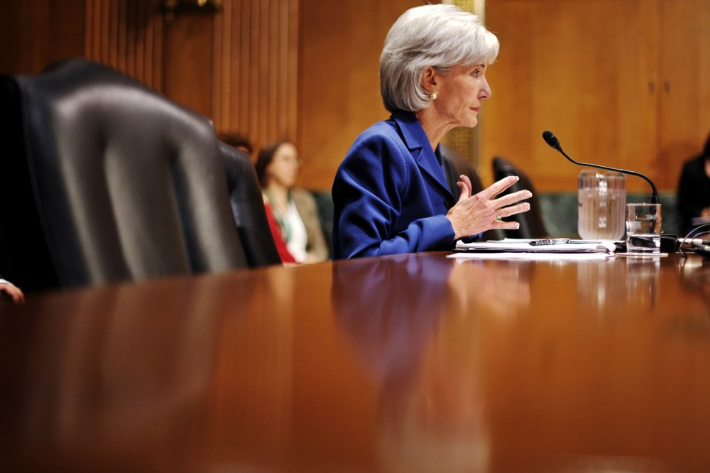 Health and Human Services Secretary Kathleen Sebelius testifies during a hearing, Nov. 6, 2013, on Capitol Hill in Washington, D.C.