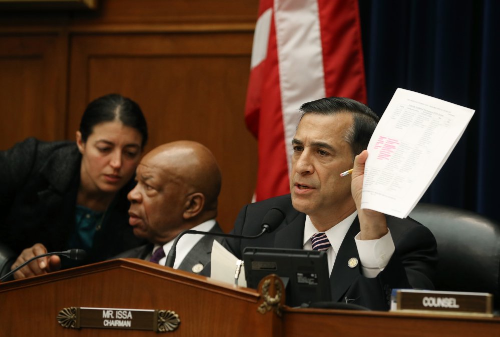 Chairman U.S. Rep. Darrell Issa (R-CA) questions information technology officers during a House Oversight and Government Reform Committee hearing on the Affordable Health Care Act roll out November 13, 2013 in Washington, D.C.