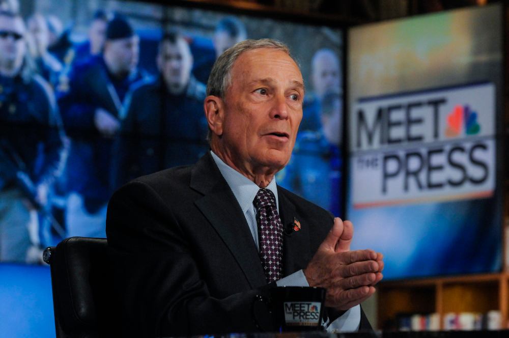 New York City Mayor Michael Bloomberg appears in a pre-taped interview on "Meet the Press" in Washington.(Photo by William B.Plowman/REUTERS)