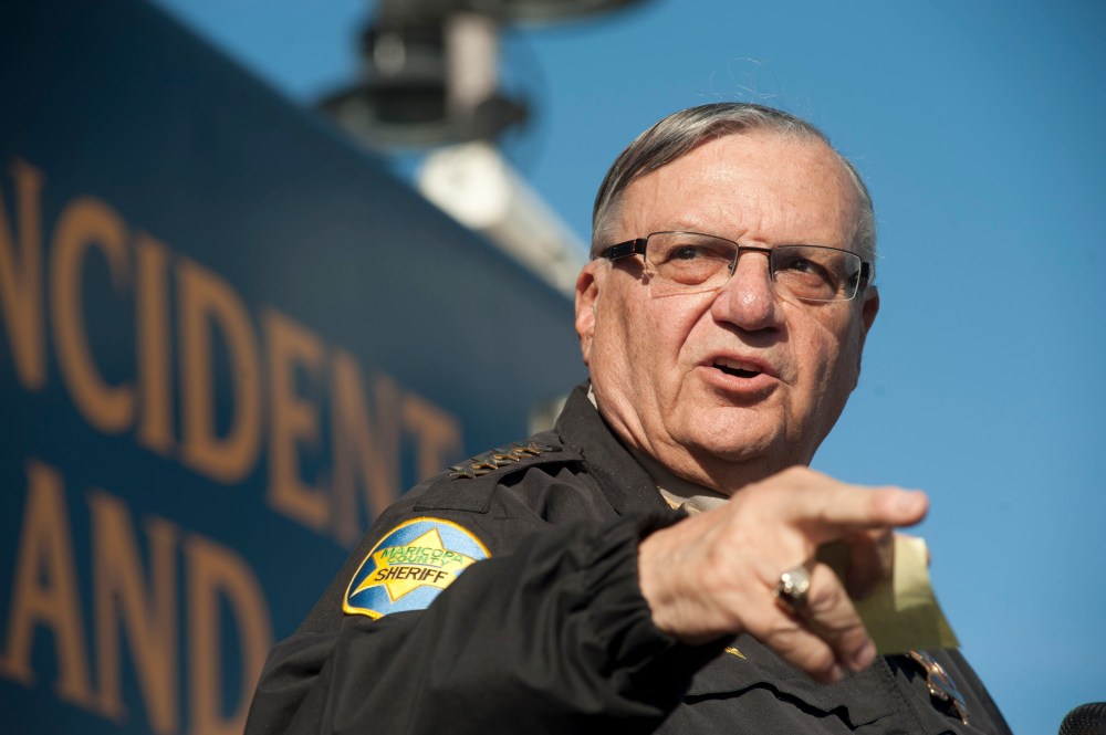 Maricopa County Sheriff Joe Arpaio announces newly launched program aimed at providing security around schools in Anthem, Arizona, January 9, 2013. Arpaio plans to start deploying a volunteer posse to Phoenix-area schools as part of a new program to...