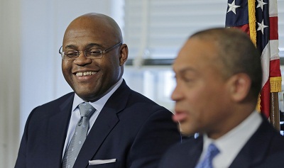 William "Mo" Cowan was named interim U.S. Senator for the seat vacated by U.S. Sen. John Kerry, D-Mass., at the Statehouse in Boston, Wednesday, Jan. 30, 2013. (Photo by Charles Krupa/AP)